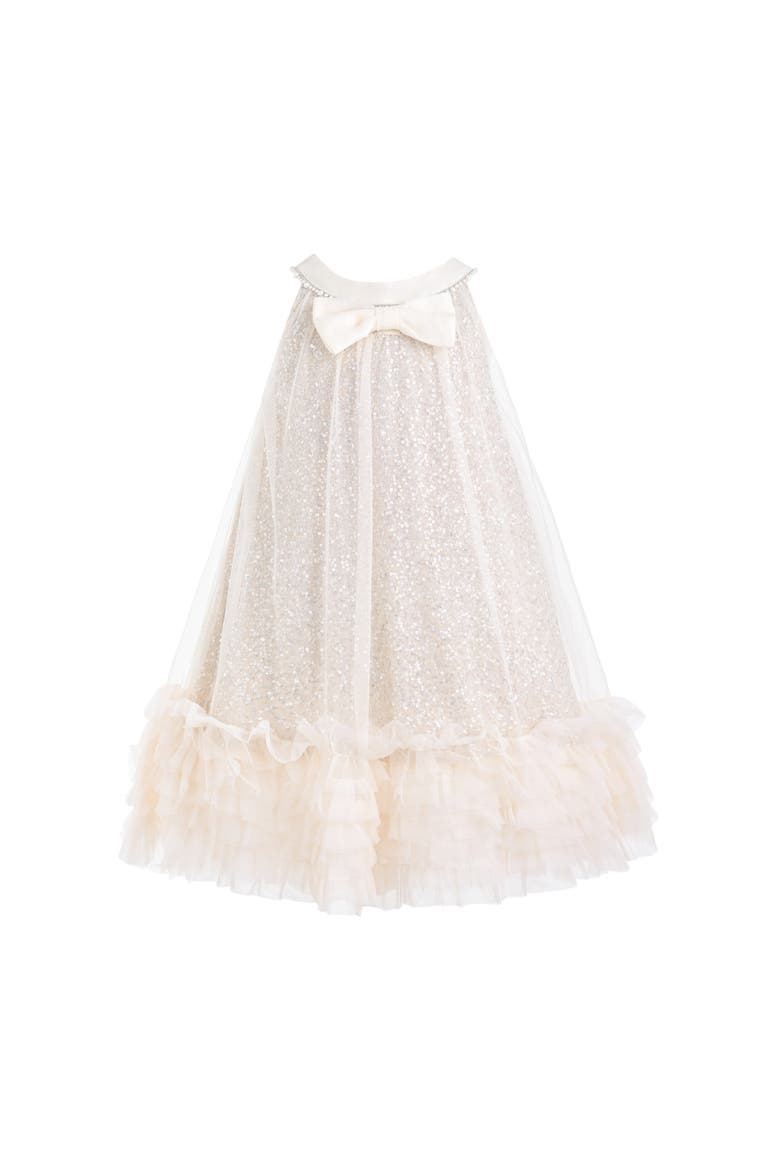 Tansy Petal Cascade Dress, Main, color, Beige