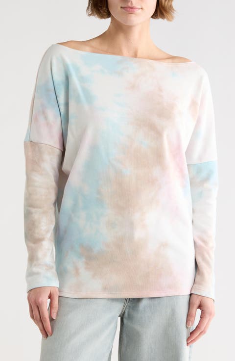 Tie Dye Boat Neck Sweater