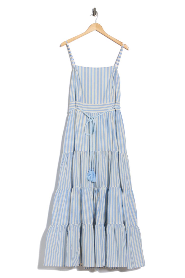 Striped Cotton Maxi Sundress, Alternate, color, BLUE/ NATURAL