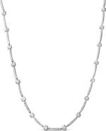 Haus of Brilliance 14K White Gold 1.0 Cttw Diamond Flower and Bar Station Necklace