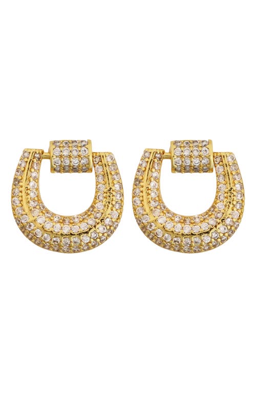 Panacea Pavé Cubic Zirconia Doorknocker Earrings In Gold