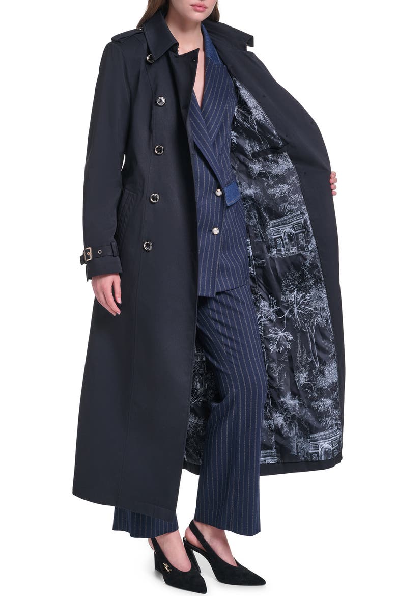 Belted Trench Coat, Alternate, color, BLACK