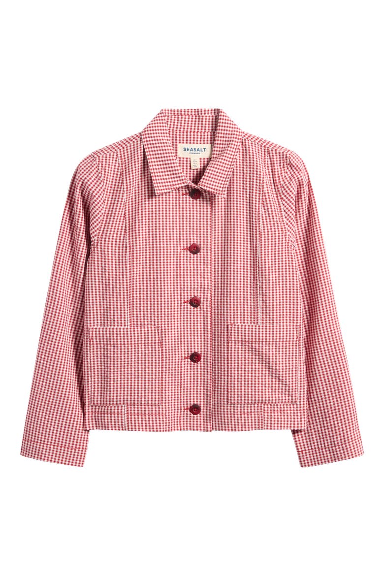 Carnon Downs Gingham Organic Cotton Chore Jacket, Alternate, color, GINGHAM SCARLET