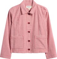 Seasalt Cornwall Carnon Downs Gingham Organic Cotton Chore Jacket