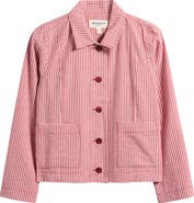 Seasalt Cornwall Carnon Downs Gingham Organic Cotton Chore Jacket