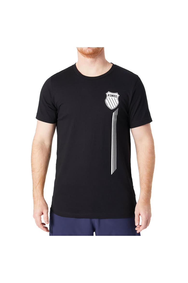 Legacy Stripe Mens Tennis Shirt, Main, color, Black