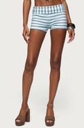 EDIKTED Chantal Stripe Foldover Shorts