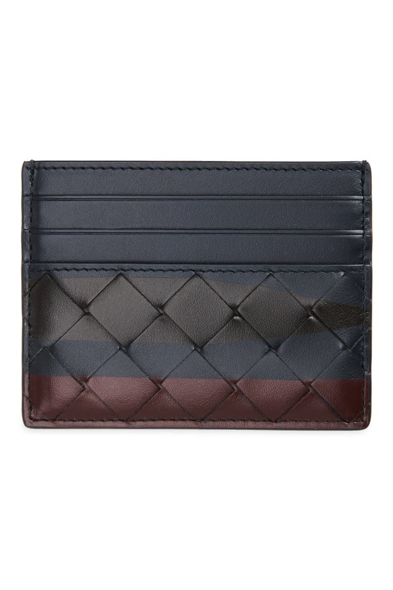 Intrecciato Leather Card Case, Alternate, color, 4328 MIDNIGHT