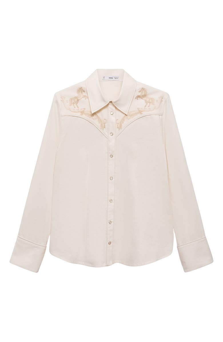 MANGO Embroidered Western Shirt, Main, color, 