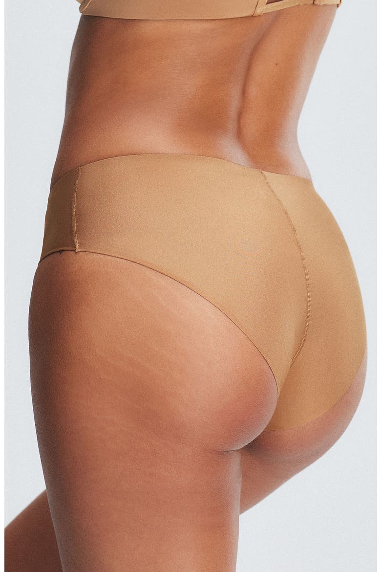 Microfiber No-Show Hipster Briefs, Alternate, color, SWEET LATTE NUDE
