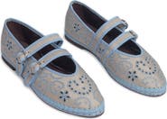 Flabelus Claire Roller Rabbit Eyelet-Embroidered Mary Jane Flat