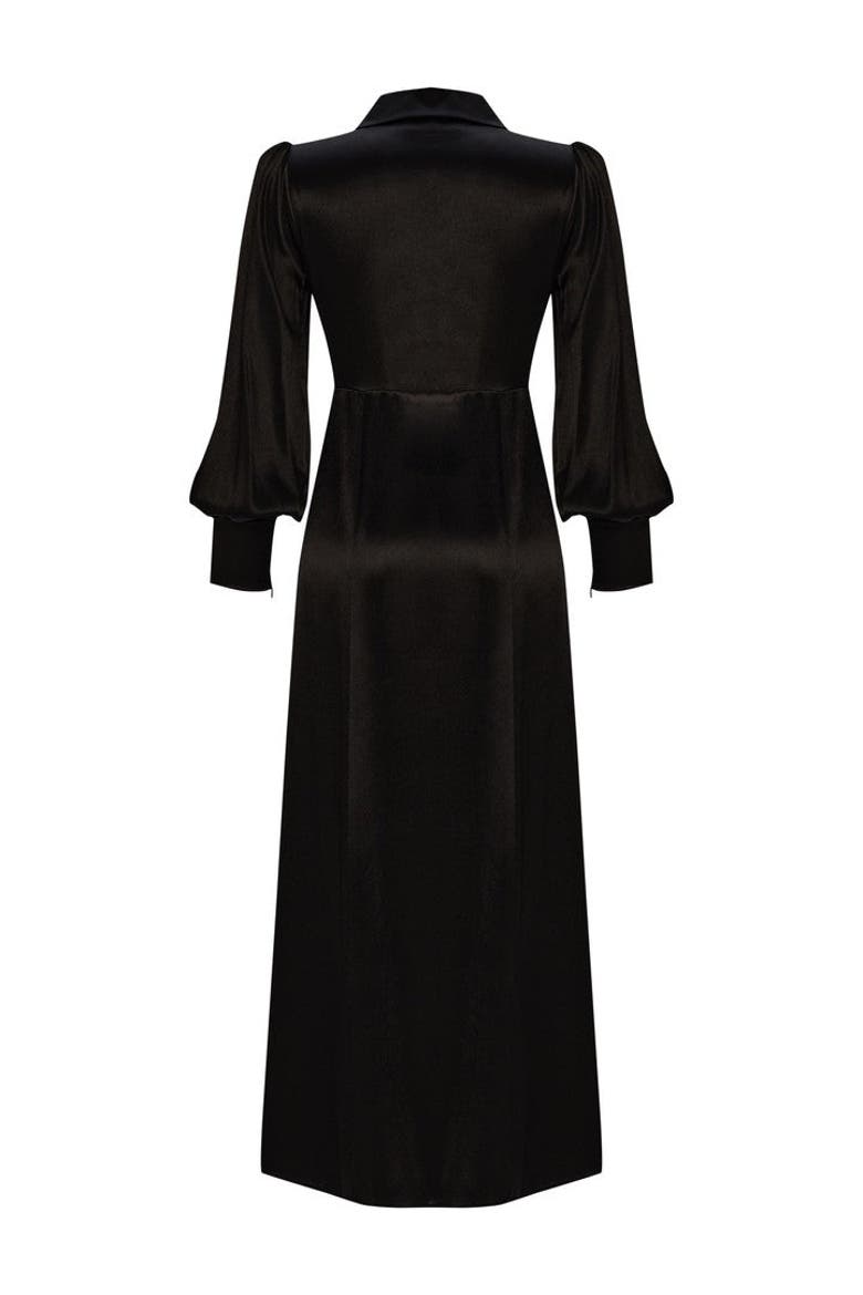 Alivia Midi Dress, Alternate, color, BLACK