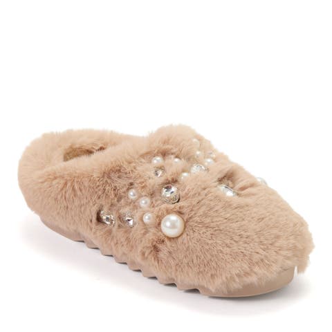 Annabelle Pile Clog With Embellishment Slippers