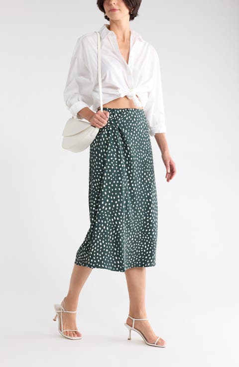 Twist Detail Midi Skirt