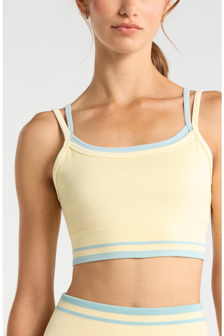 Double Layer Seamless Sports Bra, Alternate, color, YELLOW FLAN