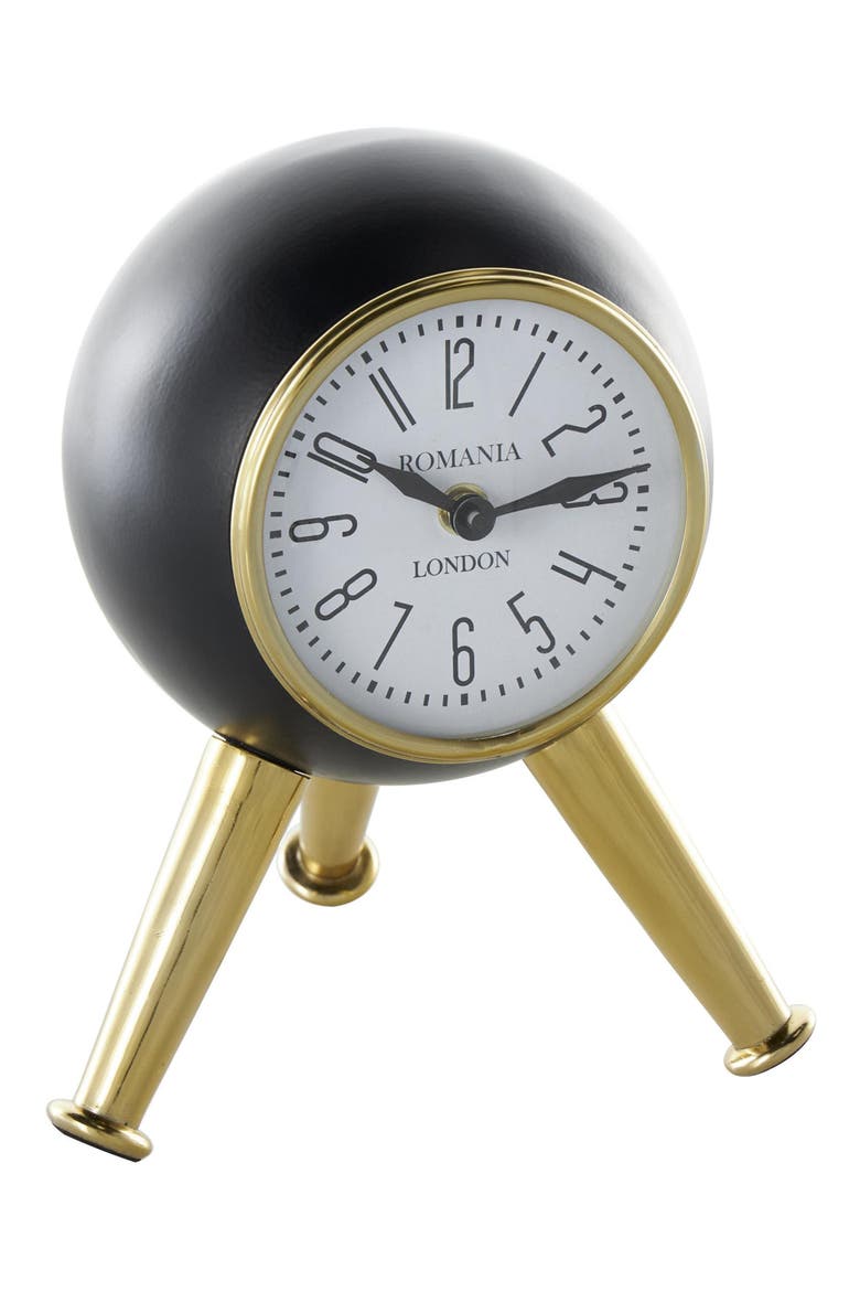 Modern Aluminum Metal Clock, Alternate, color, BLACK