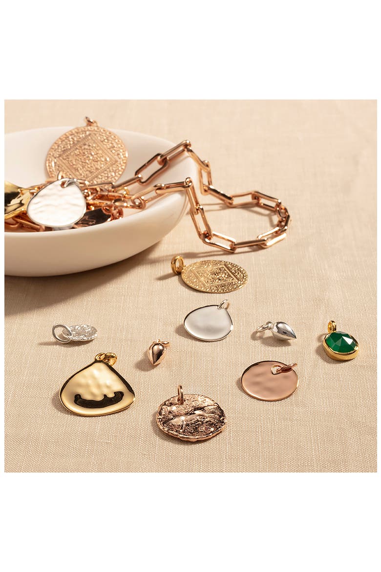 Engravable Hammered Pendant Charm, Alternate, color, ROS GOLD
