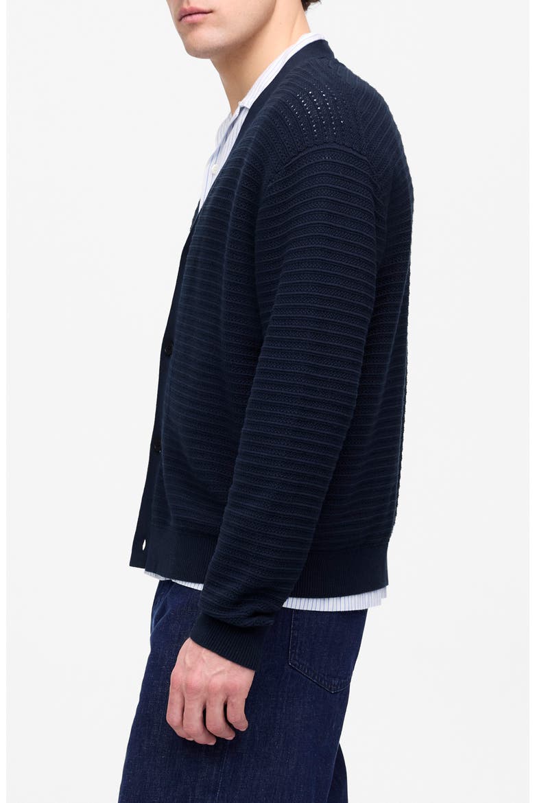 Open Stitch Cotton Cardigan, Alternate, color, DARK NAVY