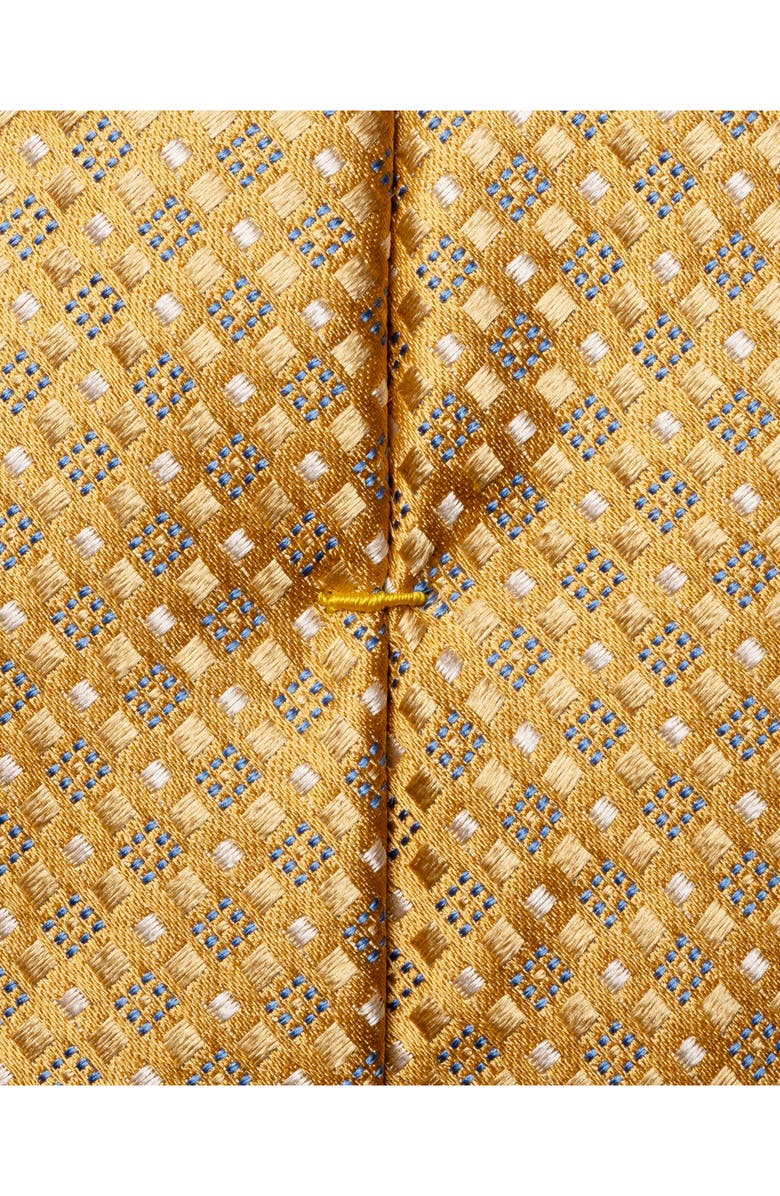 Eton Neat Geometric Pattern Silk Tie, Alternate, color, Light Yellow