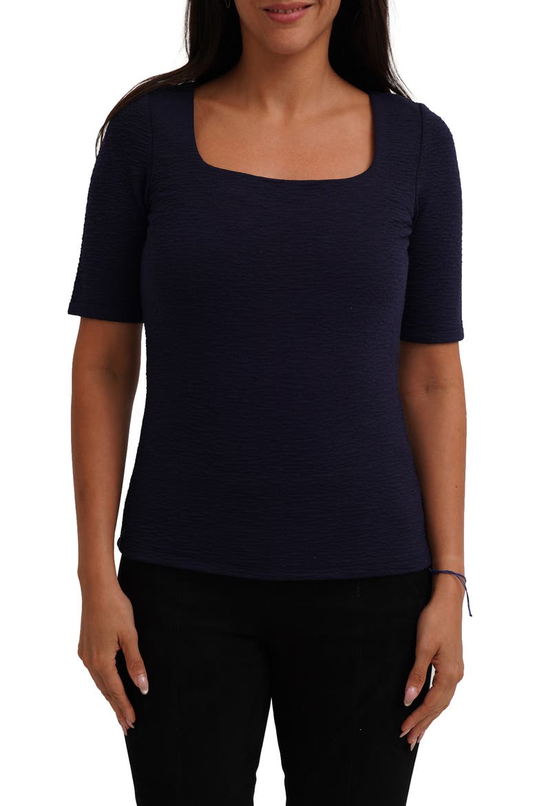 Textured Elbow Sleeve Top, Main, color, ECLIPSE