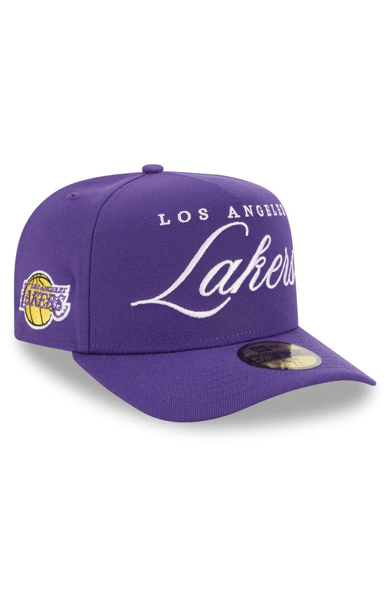 New Era Men's New Era Purple Los Angeles Lakers 2025 NBA Draft A-Frame 59FIFTY Fitted Hat, Alternate, color, Purple