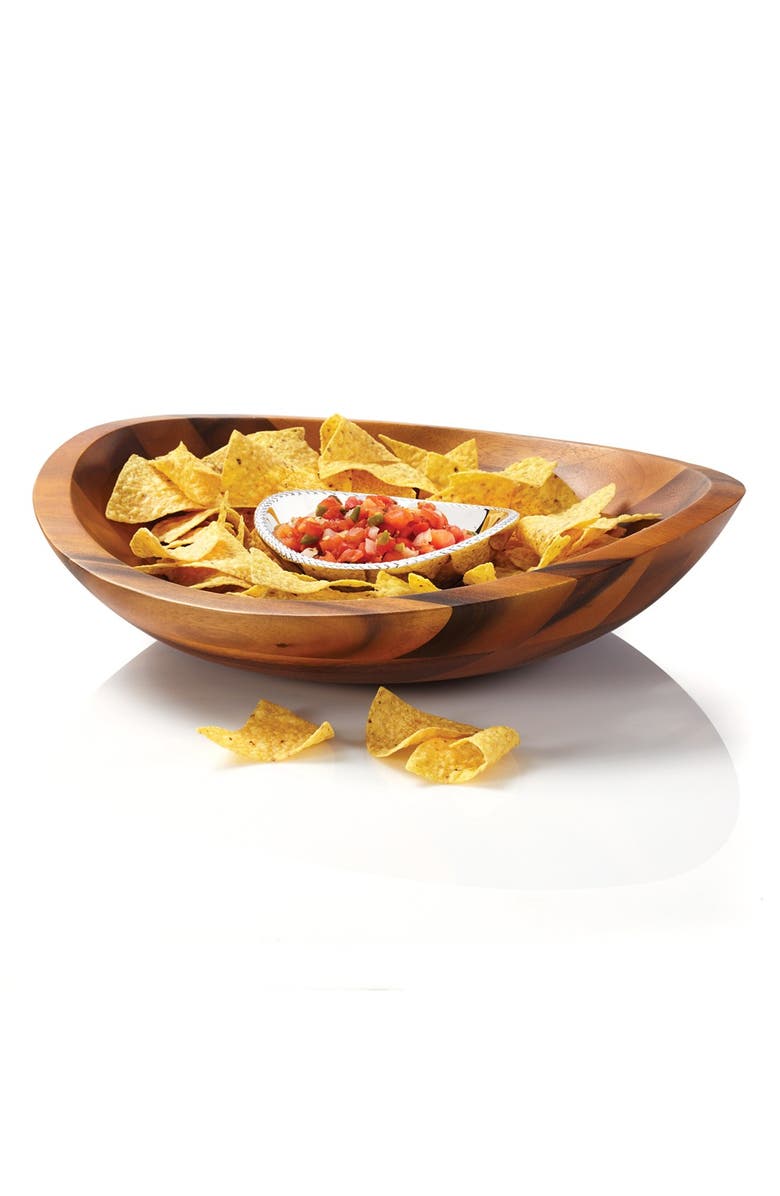 Nambé 'Braid' Chip & Dip Server, Alternate, color, Brown