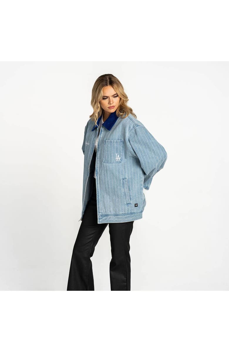 THE WILD COLLECTIVE Women's The Wild Collective  Denim Los Angeles Dodgers Full-Zip Mechanic Jacket, Alternate, color, Denim