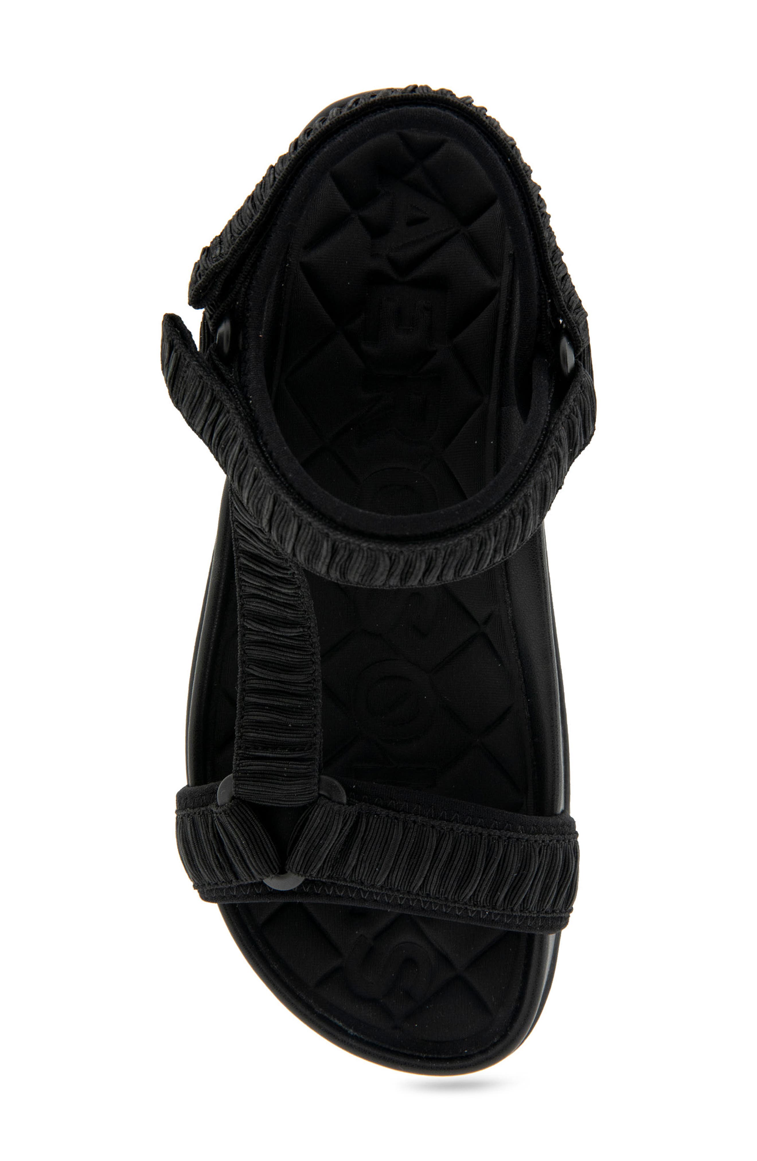 Aerosoles Latoya Flatform Slide Sandal, Alternate, color, Black Rouched Elastic Fabric