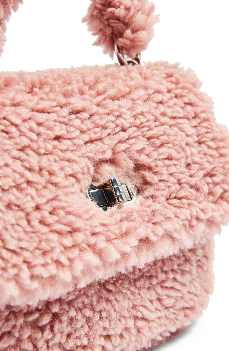 Topshop Faux Shearling Shoulder Bag, Alternate, color,