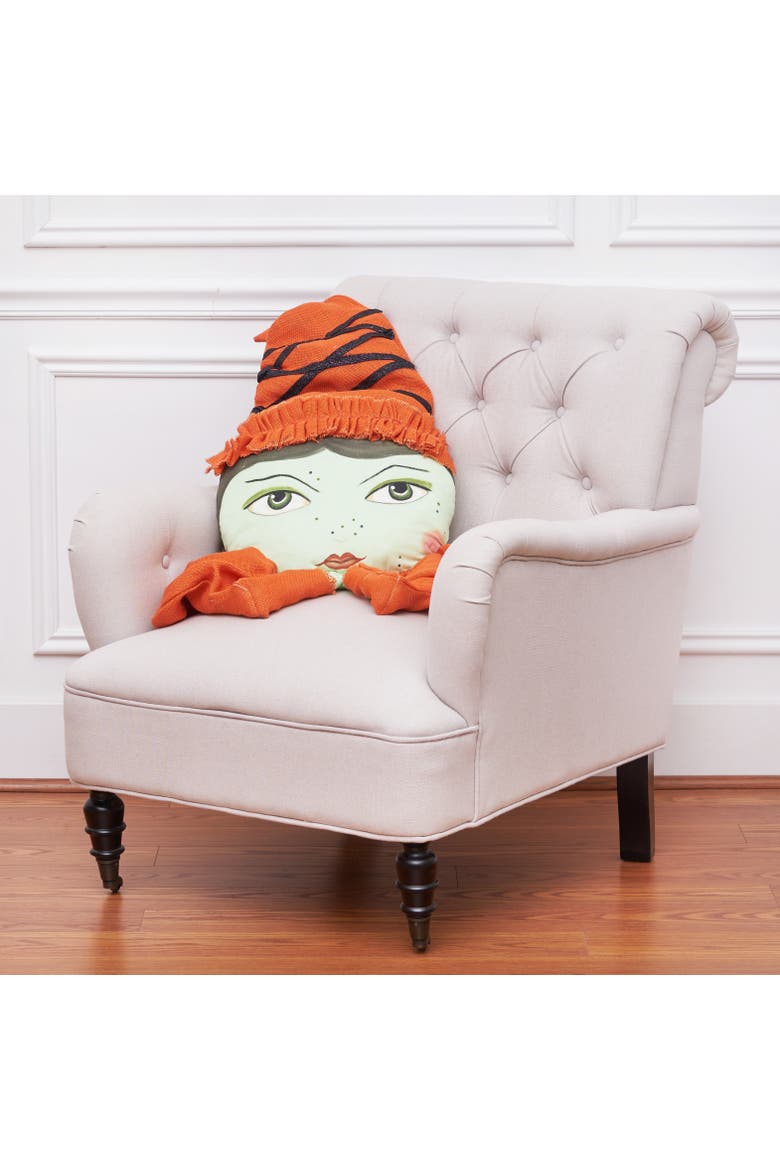 Larae Zombinaland Halloween Decorative Soft Figurine Pillow, Alternate, color, Orange