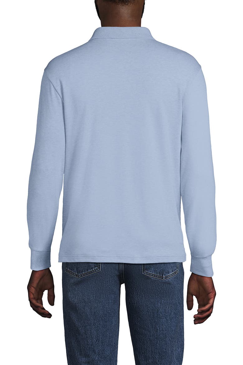 Long Sleeve Cotton Supima Polo Shirt, Alternate, color, Light Pool Blue Heather