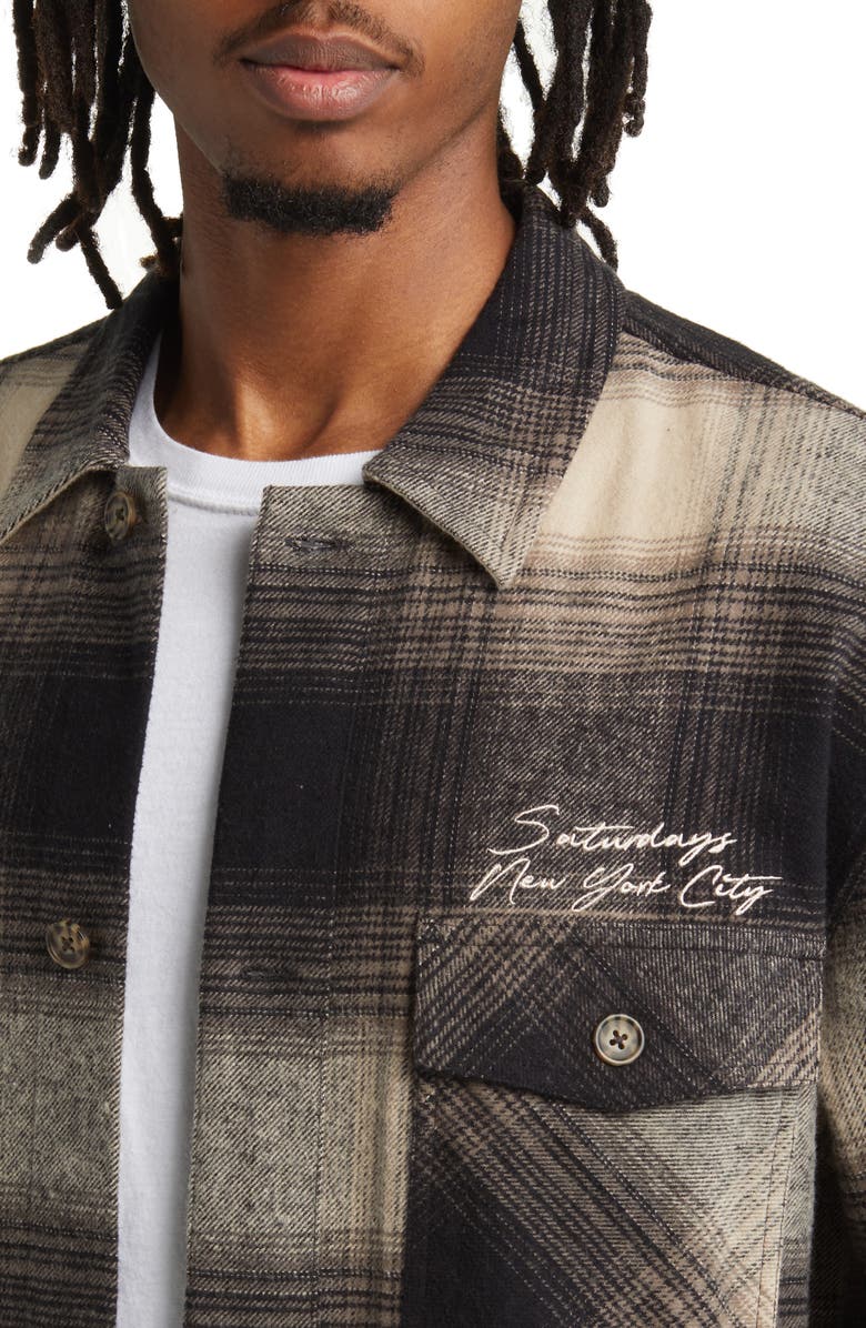 Saturdays NYC Driessen Stretch Flannel Overshirt, Alternate, color, 