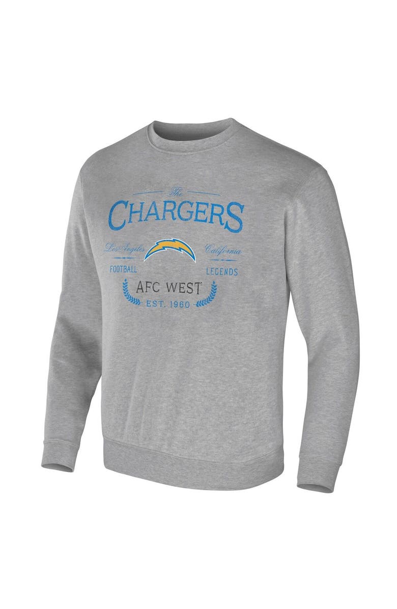 NFL X DARIUS RUCKER Men's NFL x Darius Rucker Collection by Fanatics Heather Gray Los Angeles Chargers Pullover Sweatshirt, Alternate, color, Heather Gray