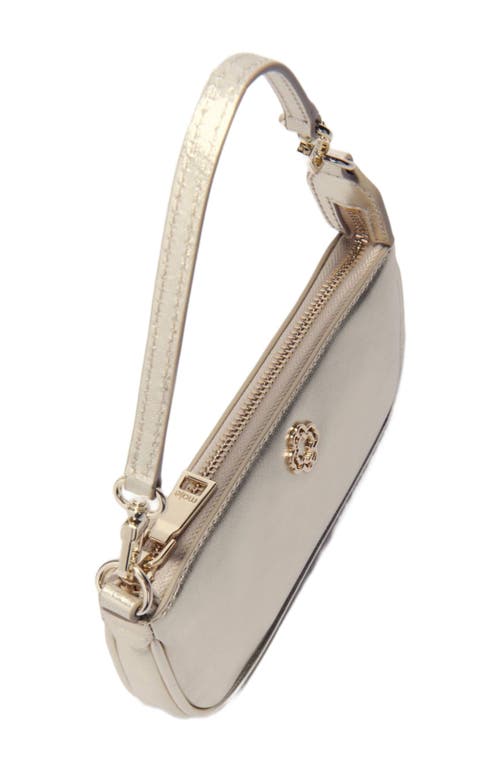 Maje Metallic Leather Sarah Clutch Bag In Gold