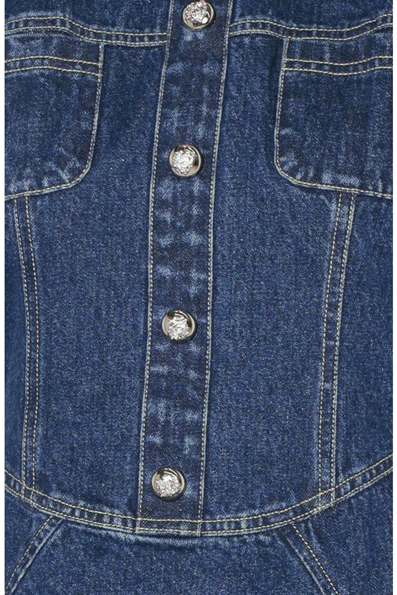 Denim Halter Minidress, Alternate, color, INDIGO DENIM