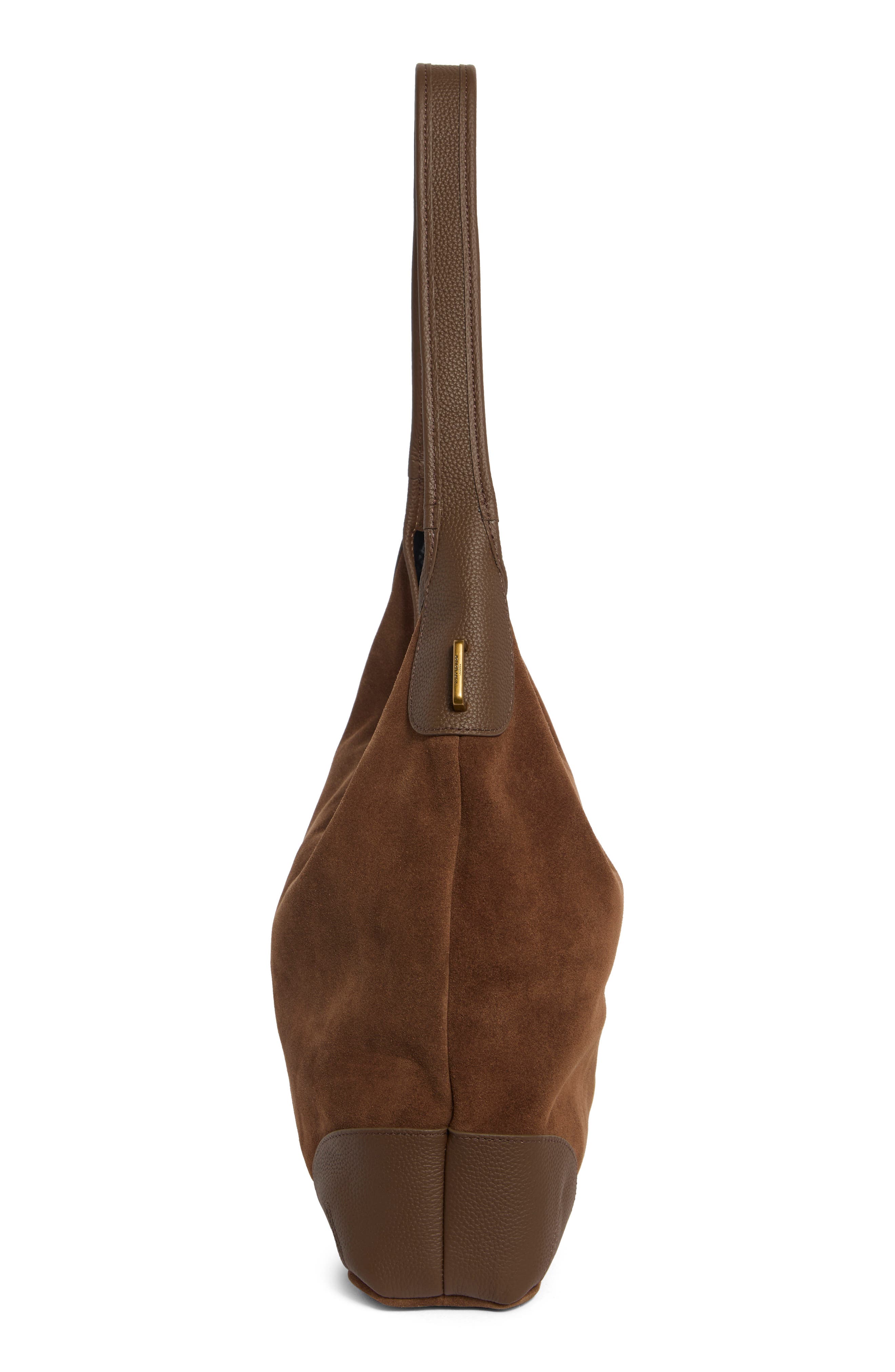 Balham Slouch Large Leather Hobo, Alternate, color, BROWN