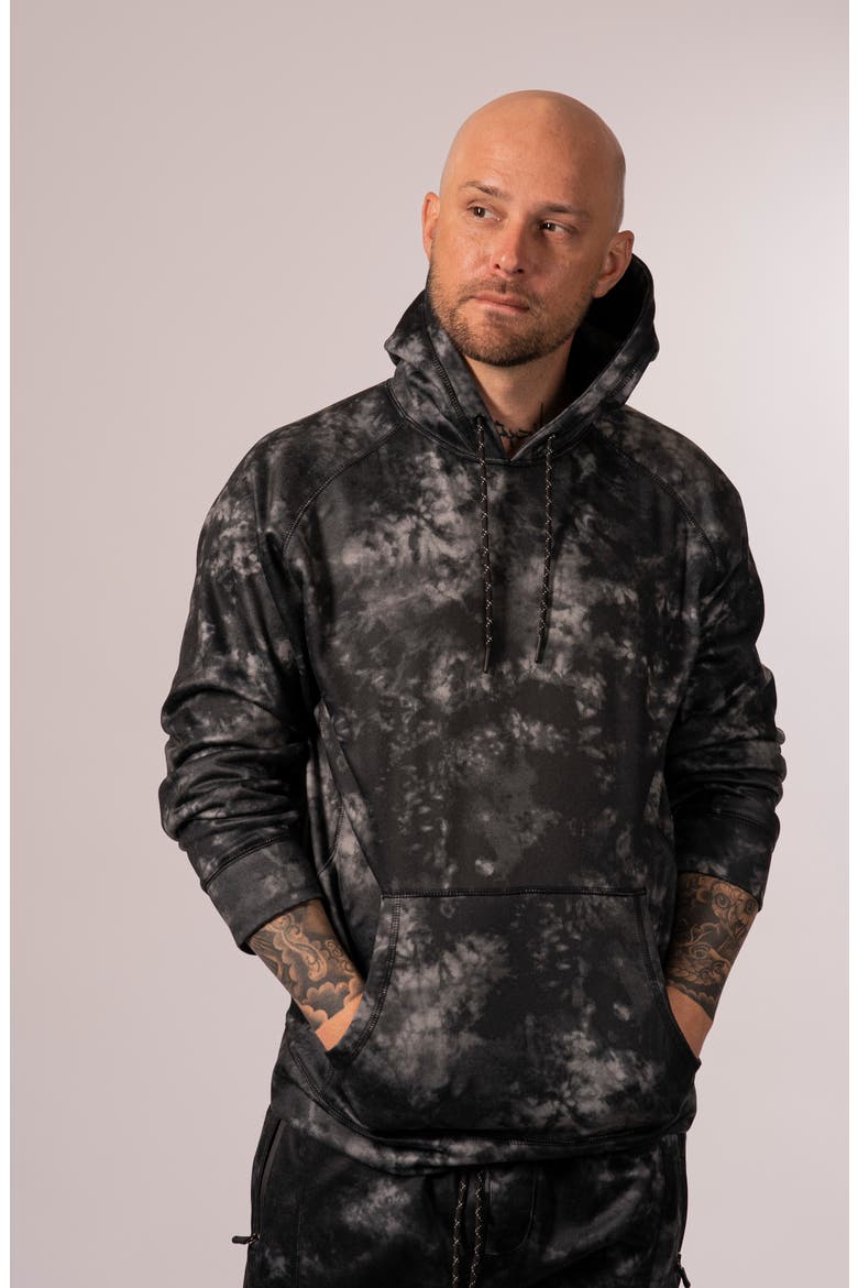 Performance Pullover Hoodie, Alternate, color, BLACK TIE DYE