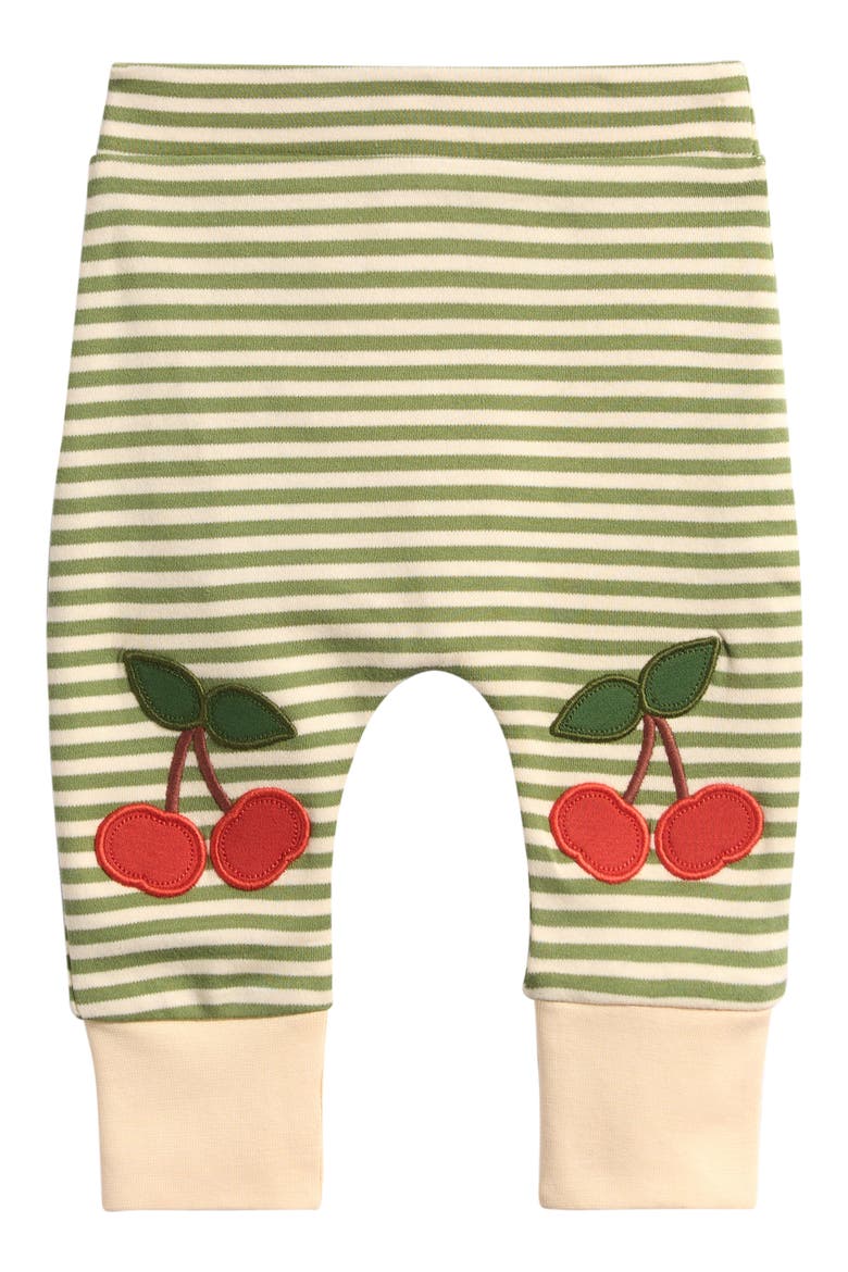 Kids' Cherry Appliqué Stripe Joggers, Main, color, GREEN
