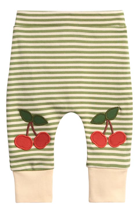 Kids' Cherry Appliqué Stripe Joggers (Baby & Toddler)