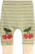 Little Green Radicals Kids' Cherry Appliqué Stripe Joggers