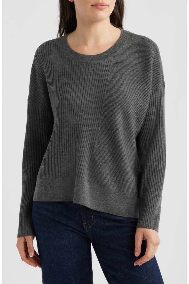 Merino Wool Crewneck Sweater, Main, color, ASH