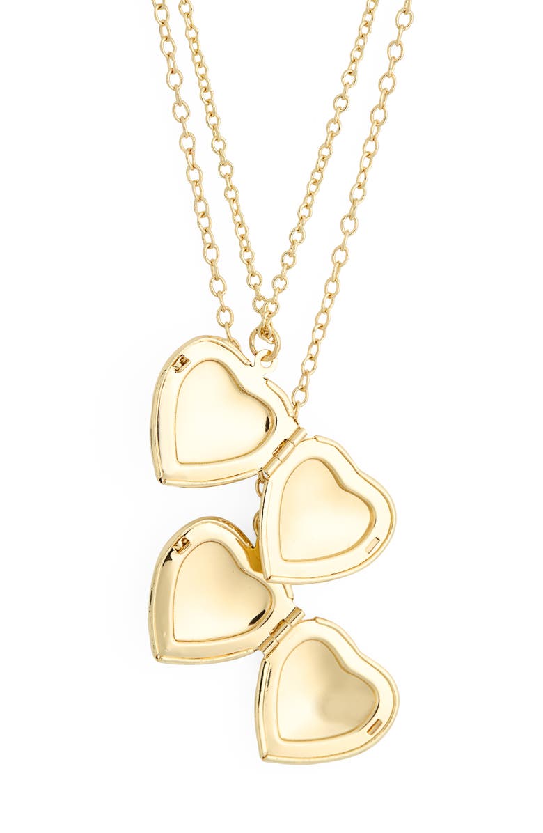 BaubleBar Set of 2 Match with Mama Heart Locket Necklaces, Alternate, color, Gold