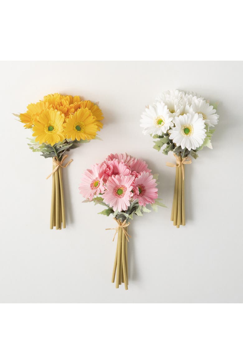 Sullivan's Daisy Bush Set of 3, Multicolor Faux Floral Stem for Crafting, Weddings, Home and Holiday Decoration, 13 Inch, Main, color, multicolored