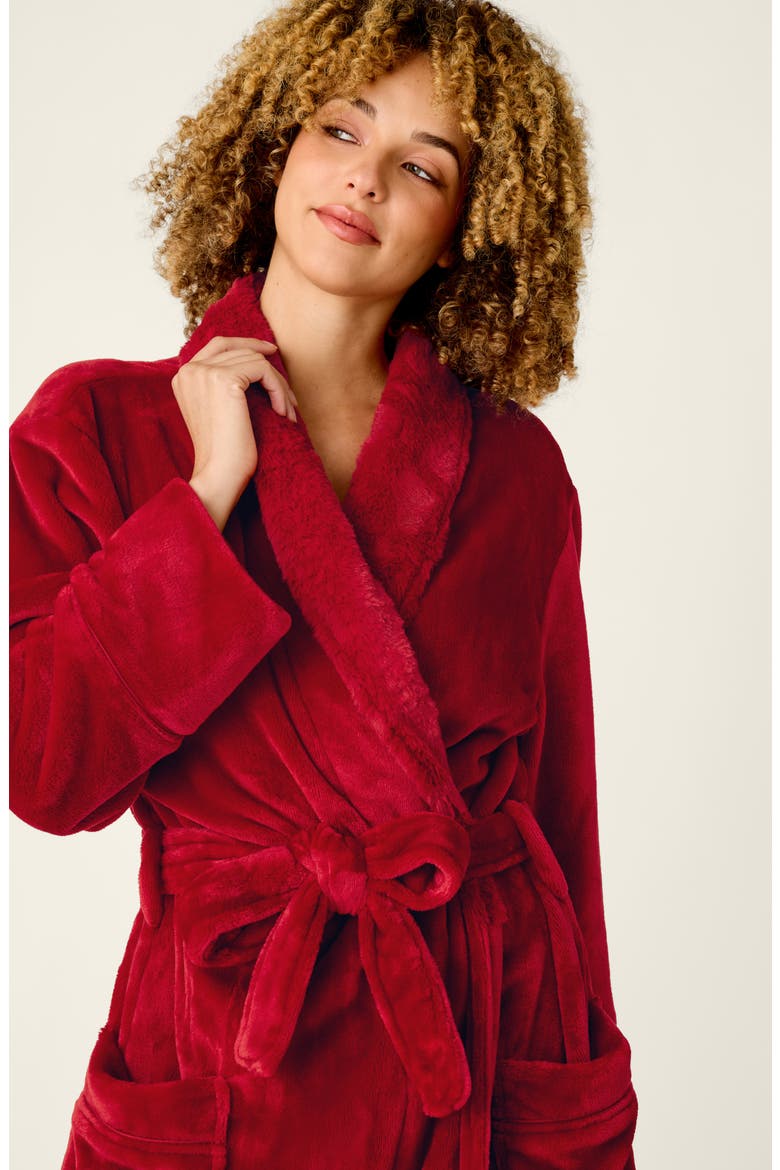 Luxe Plush Robe, Alternate, color, JESTER RED