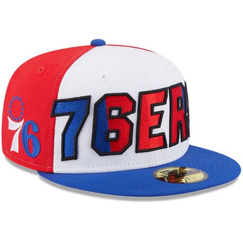 Men's New Era  White/Royal Philadelphia 76ers Back Half 9FIFTY Fitted Hat
