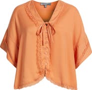 Wit & Wisdom Lace Trim Dolman Sleeve Top