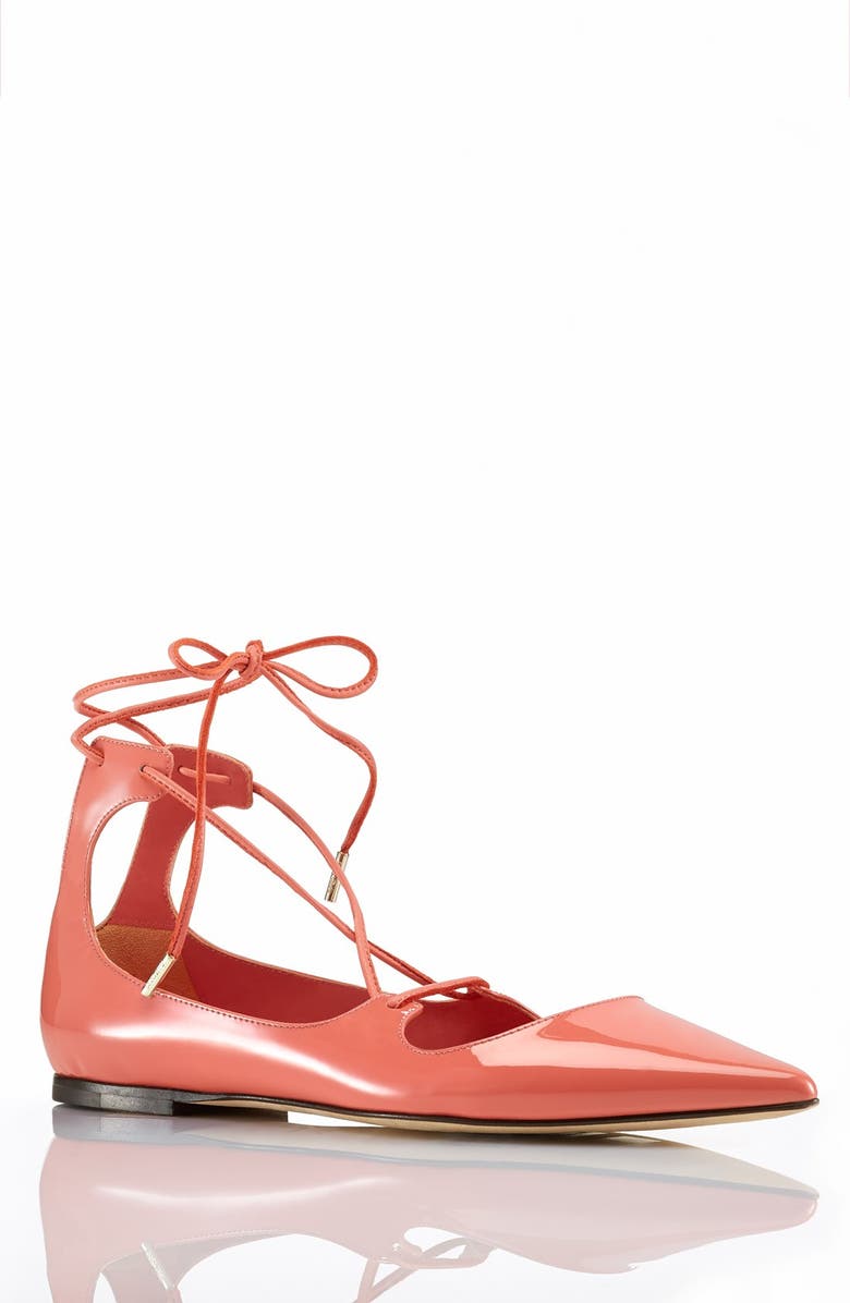 Jimmy Choo 'Vita' Pointy Toe Ghillie Flat, Alternate, color,