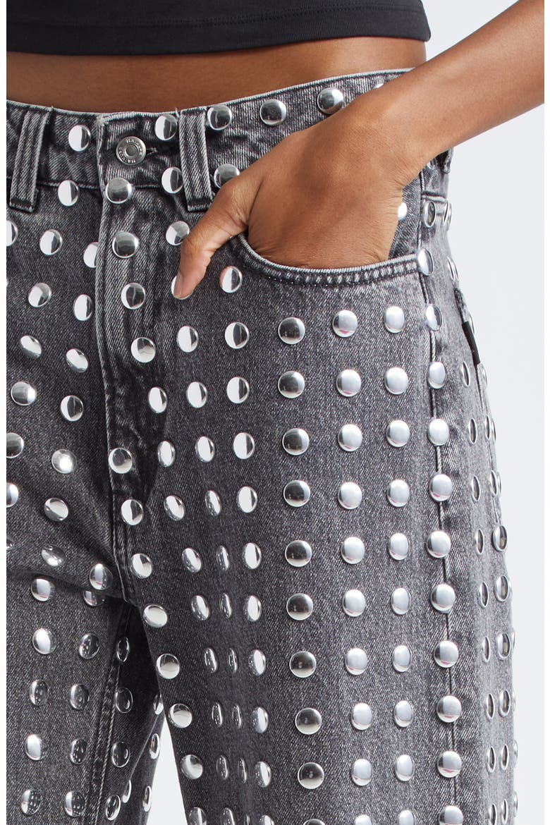 Winona Studded Relaxed Straight Leg Jeans, Alternate, color, BLACK STUDDED