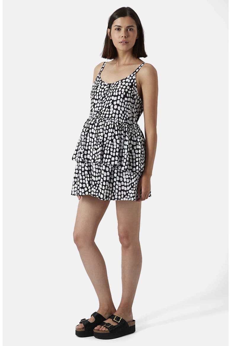 'Smudge Spot' Tiered Maternity Camisole, Alternate, color, BLACK