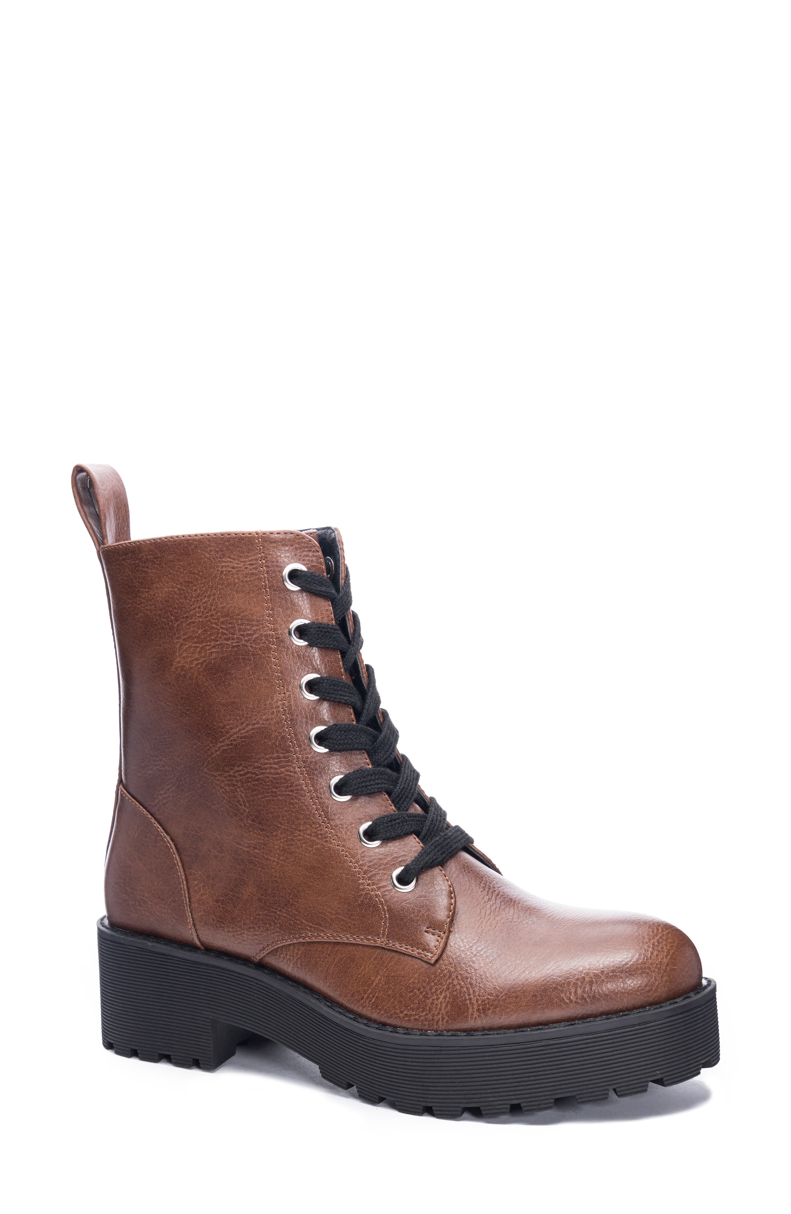 Mazzy Lace-Up Boot, Main, color, BROWN SMOOTH